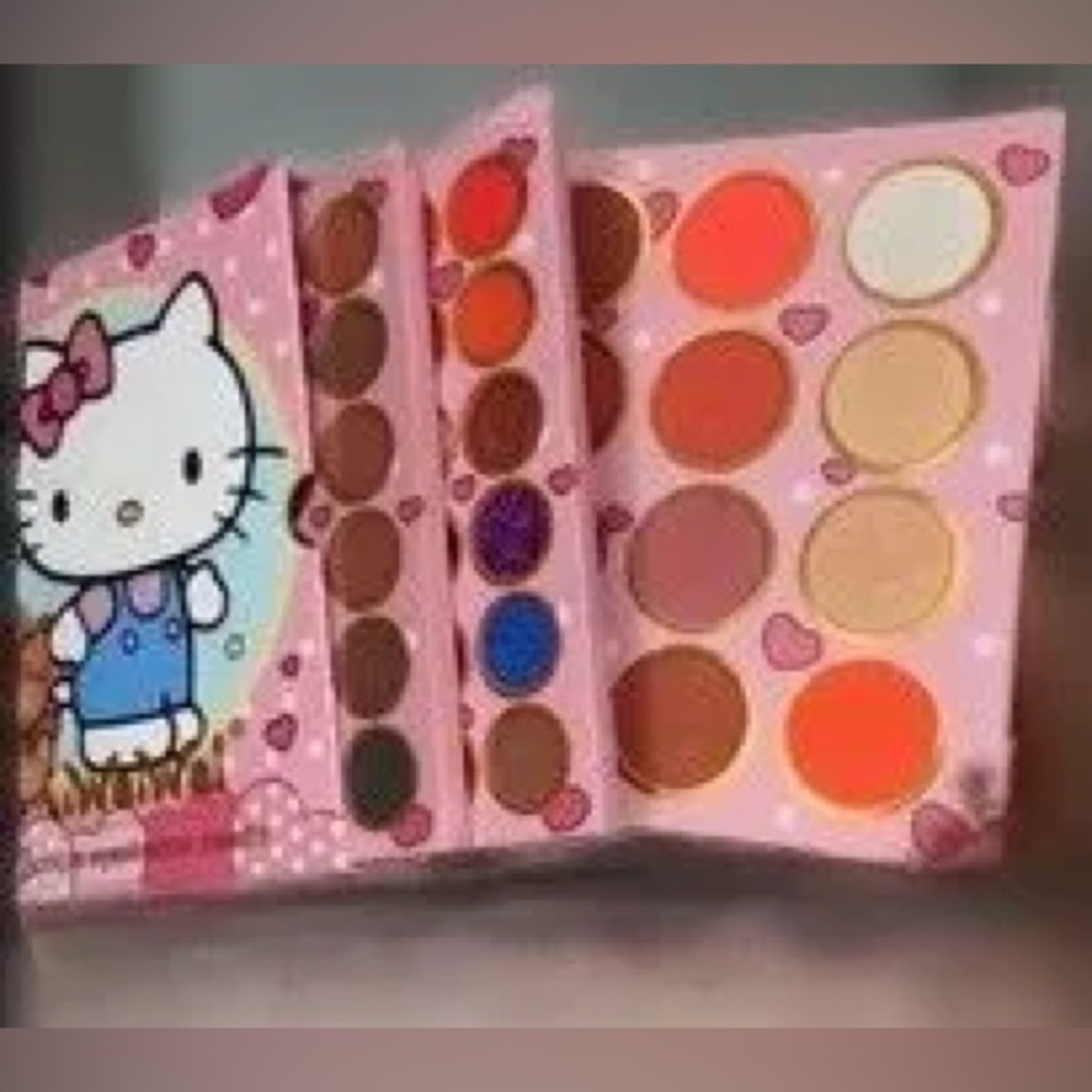 🐭 SALE! Hello Kitty 72 Eyeshadow in 3 Palettes Orange Blue  glitter matte Shades